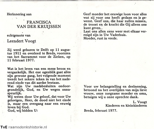 Francisca van der Kruijssen- Leendert de Voogt